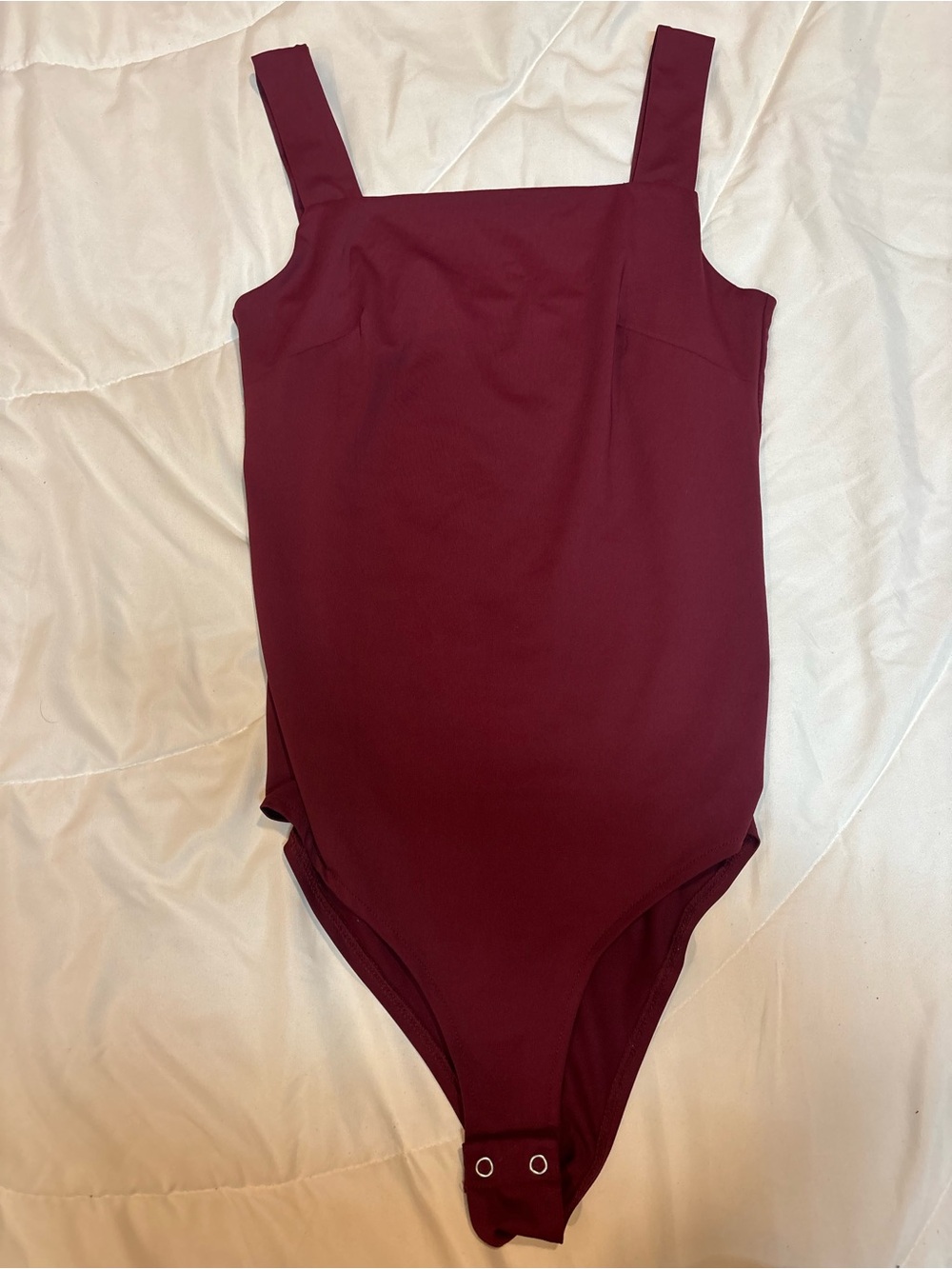 ReoRia Burgundy Square-Neck Women's Bodysuit size medium
